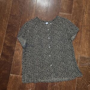Animal Print Button Up Blouse